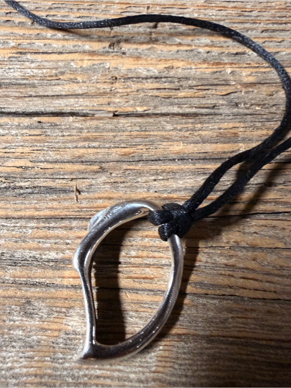 Womens “Spirits Bay” Silver Necklace on Black Cord — Minimalist Jewelry